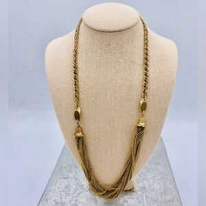 Vintage Sarah Coventry Elegant Gold Tone Multi Chain Choker Necklace